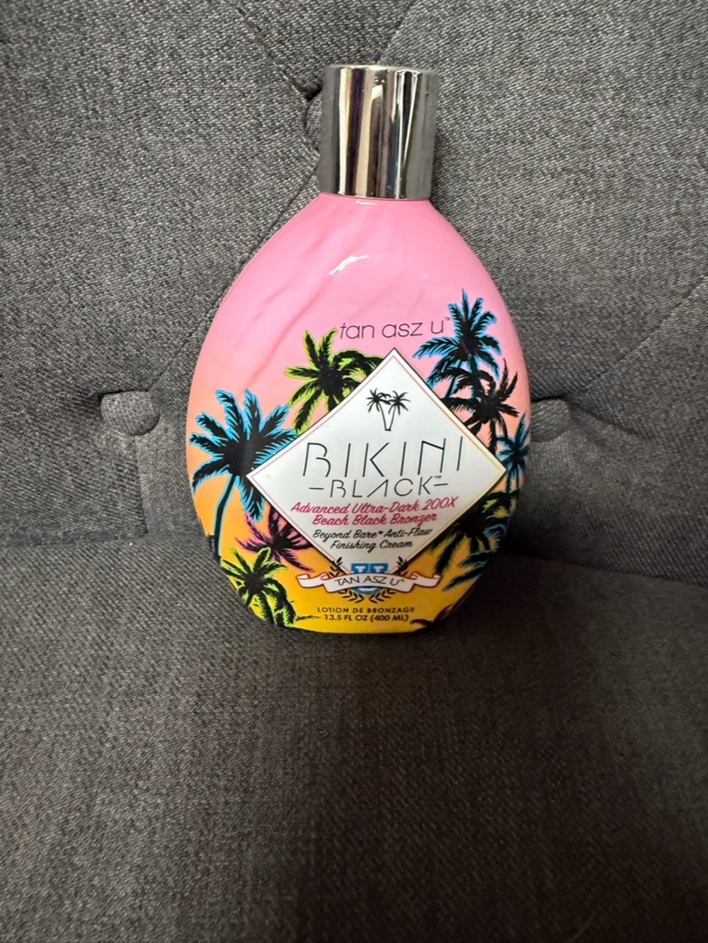 Bikini Black Tan Asz U Tanning Lotion - Pink & Yellow Palm Bottle BRAND NEW